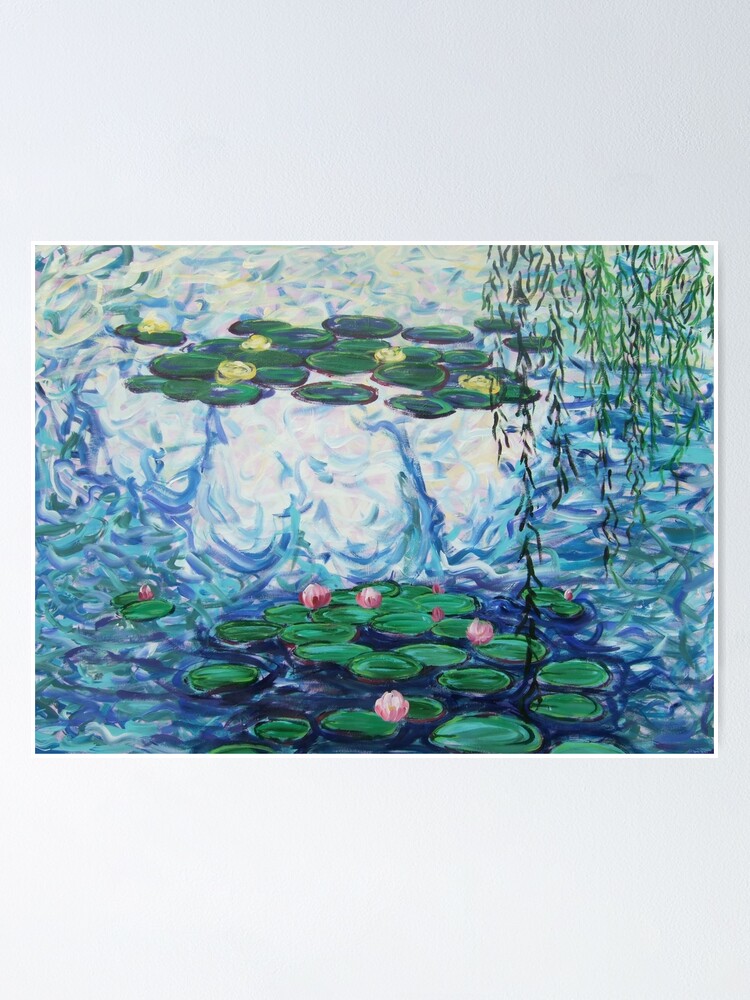 Lilies Pond Impressionism Hommage Claude Monet Painting By Ksavera Poster By Ksaveraart Redbubble