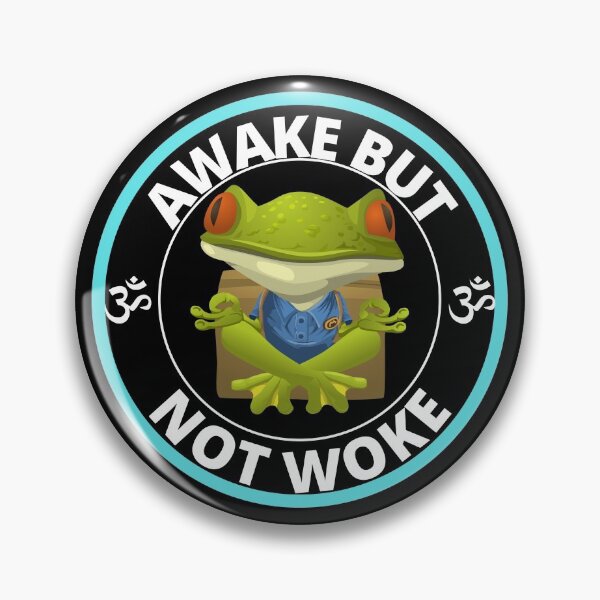Item preview, Awake But Not Woke Funny Meditating Frog designed and sold by RGRamsey.