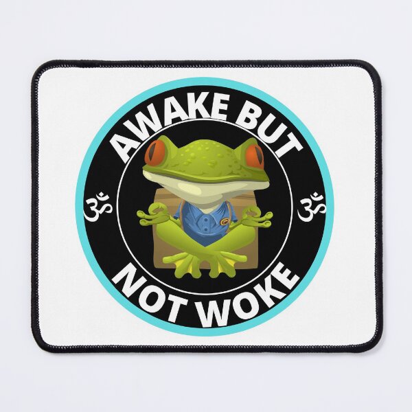 Item preview, Awake But Not Woke Funny Meditating Frog designed and sold by RGRamsey.