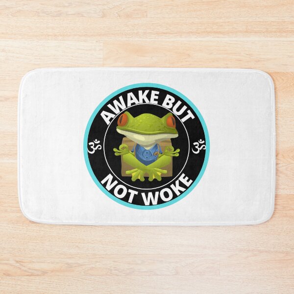 Item preview, Awake But Not Woke Funny Meditating Frog designed and sold by RGRamsey.
