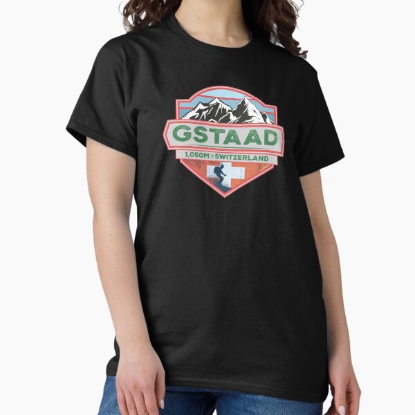 Item preview, Gstaad Ski Switzerland Skiing Alps Sticker T-Shirt 02 designed and sold by OuterShellUK.