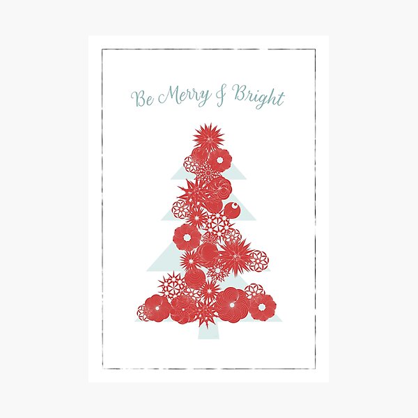 Floral Flower Christmas Tree Photographic Print