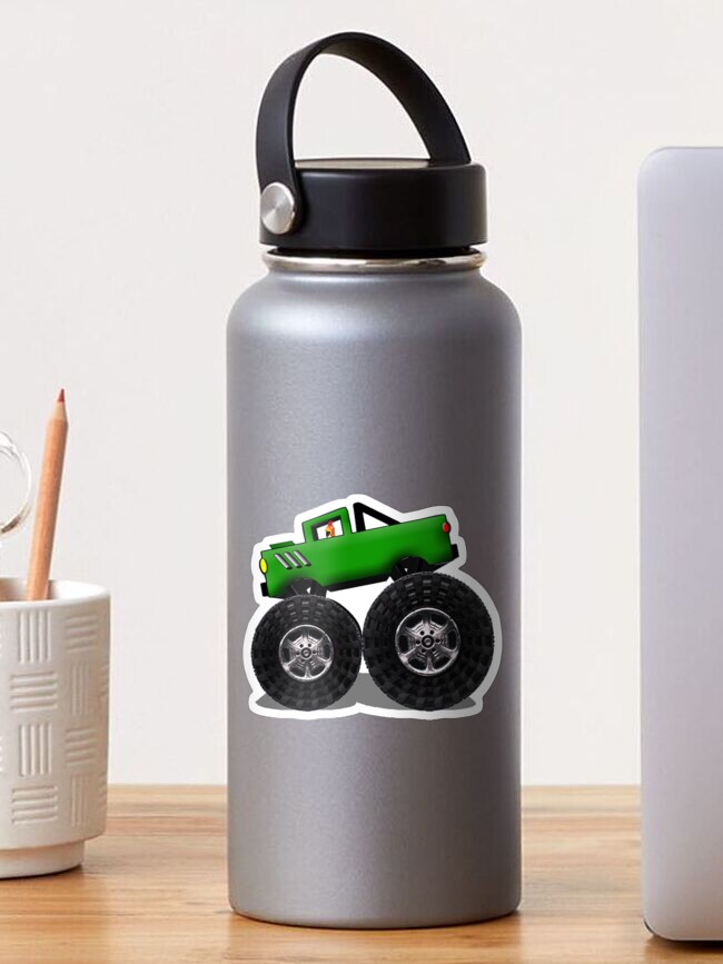 Monster Truck Water Bottle Label