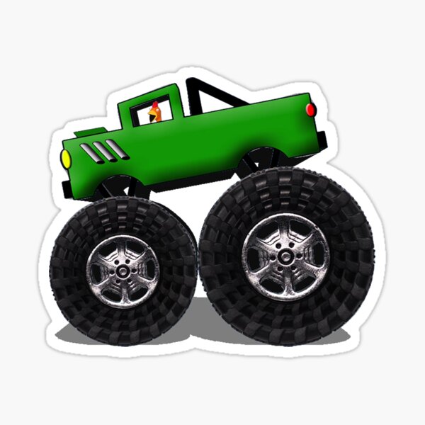 Cluck the Chicken Green Monster Truck Sticker