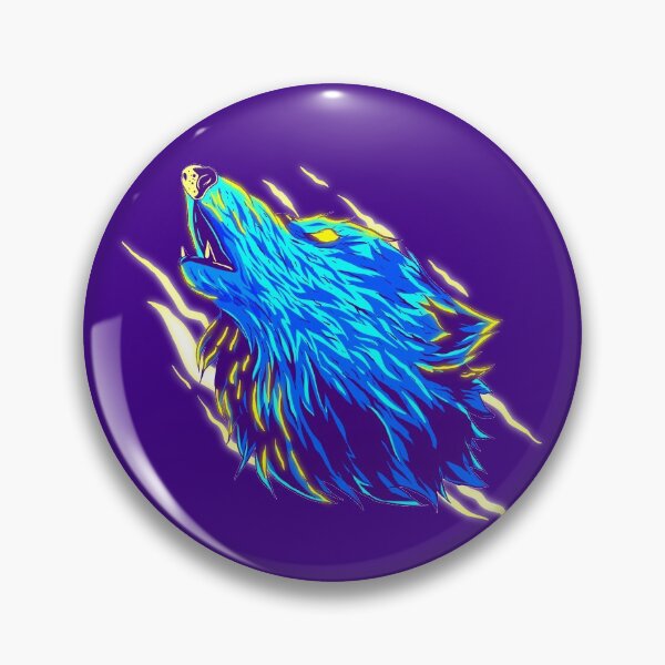 Item preview, blue wolf face designed and sold by Whirx.