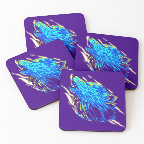 Item preview, blue wolf face designed and sold by Whirx.