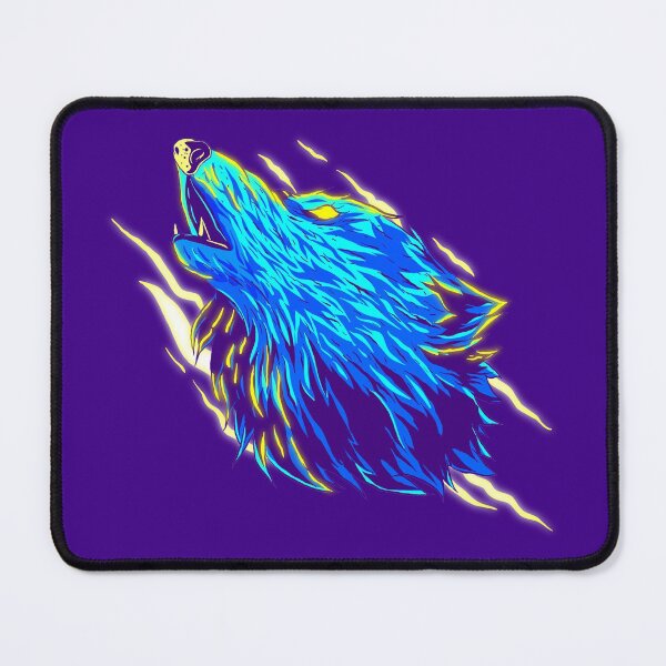 Item preview, blue wolf face designed and sold by Whirx.