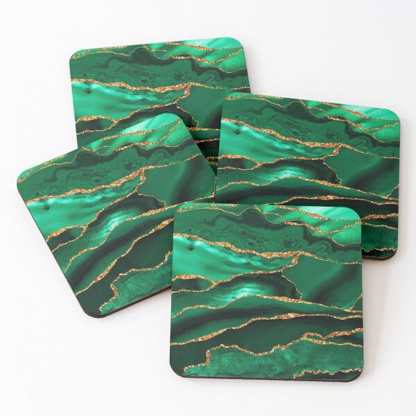 Item preview, Luxury Green Faux Gold Marble Landscape designed and sold by MysticMarble.