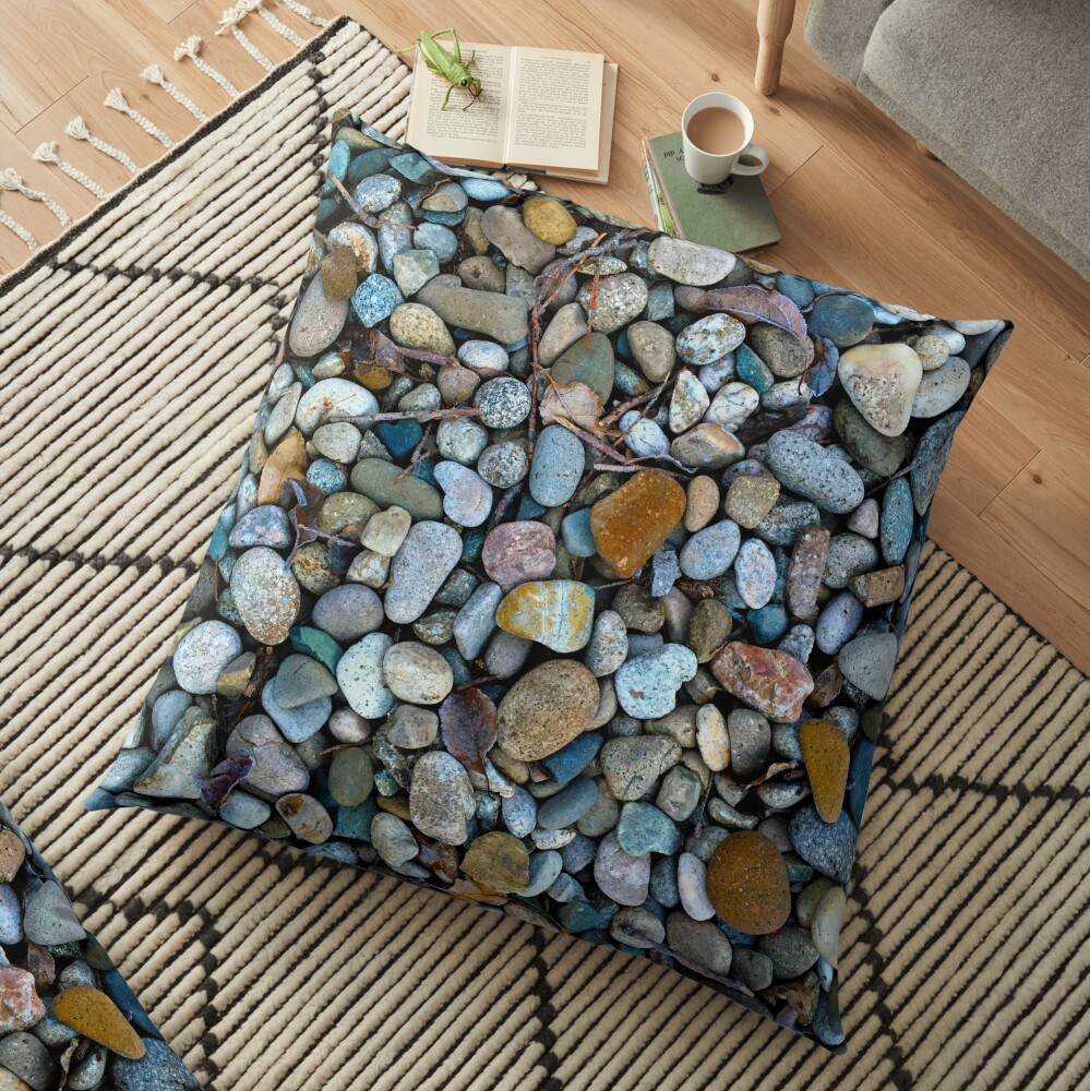 Idaho River Rocks Floor Pillow
