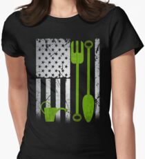 Gardening USA merican flag independence day 4th of july Women's Fitted T-Shirt