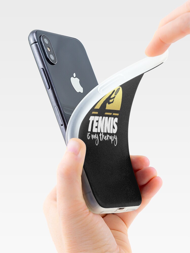 Alternate view of Tennis Is My Therapy iPhone Case