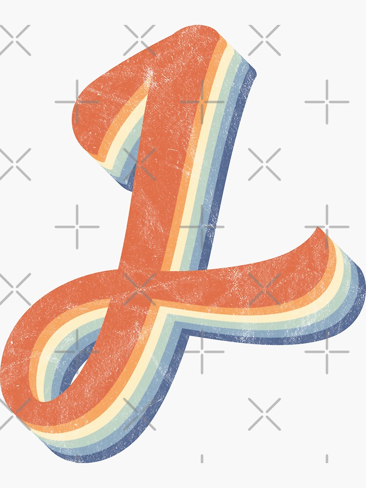 Retro rainbow Initial J by Eenig