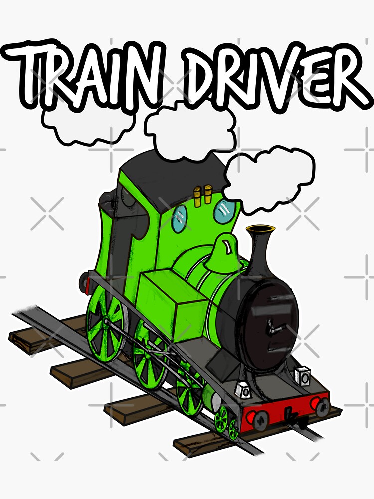 Train Driver Steam Locomotive Rail Enthusiasts Model Railroad by doodlerob