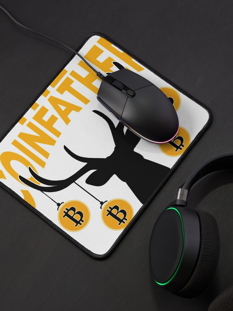 Alternate view of Bitcoin and the Coinfather, Xmas Mouse Pad