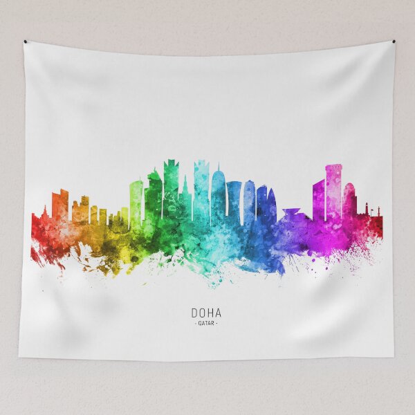 Item preview, Doha Qatar Skyline designed and sold by ArtPrints.