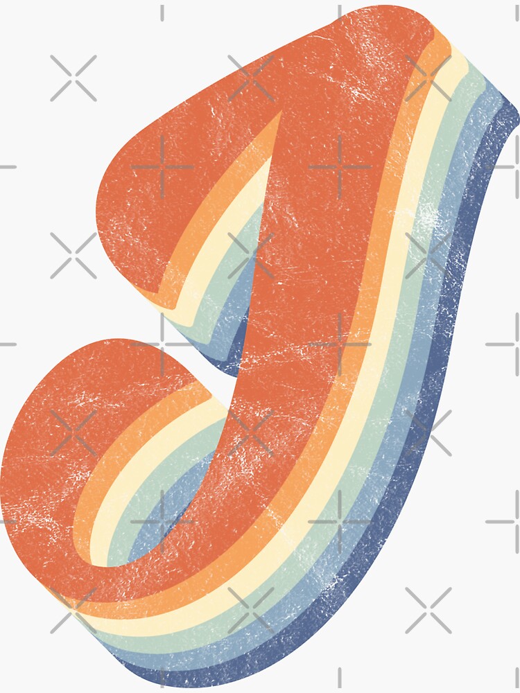 Retro rainbow Initial I by Eenig