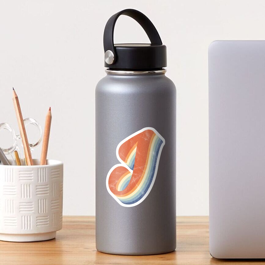 Retro rainbow Initial I Sticker