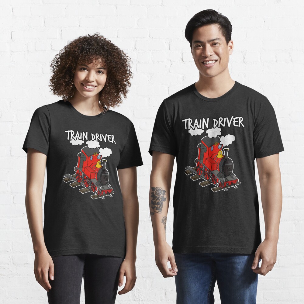Train Driver Steam Locomotive Rail Enthusiasts (Red) Essential T-Shirt