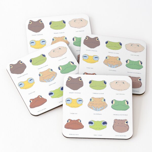 Item preview, Frog faces  designed and sold by elevenkivi.