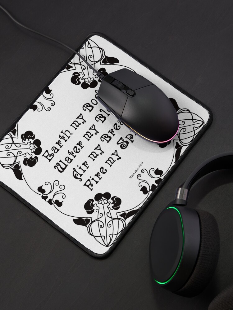 Alternate view of Elements Wicca Chant Quote in Black Mouse Pad