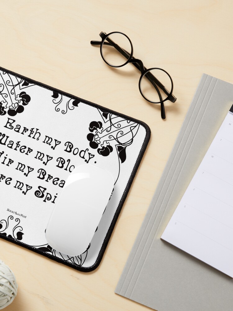 Alternate view of Elements Wicca Chant Quote in Black Mouse Pad