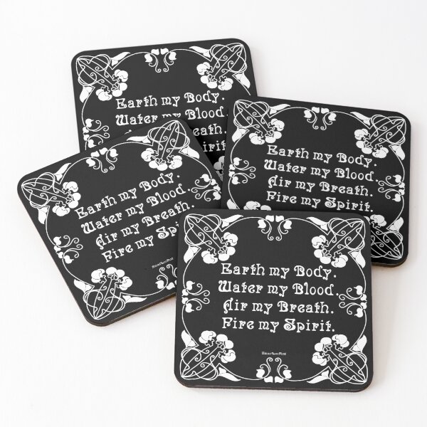 Item preview, Witch Chant Quote Elements White on Black designed and sold by EmmiLooArt.