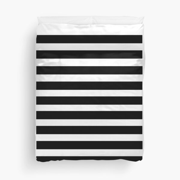 black and white striped Duvet Cover