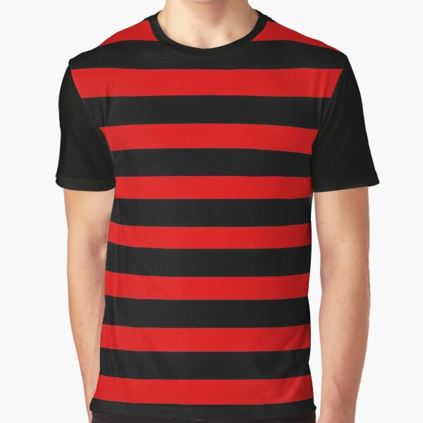  black and white striped Graphic T-Shirt