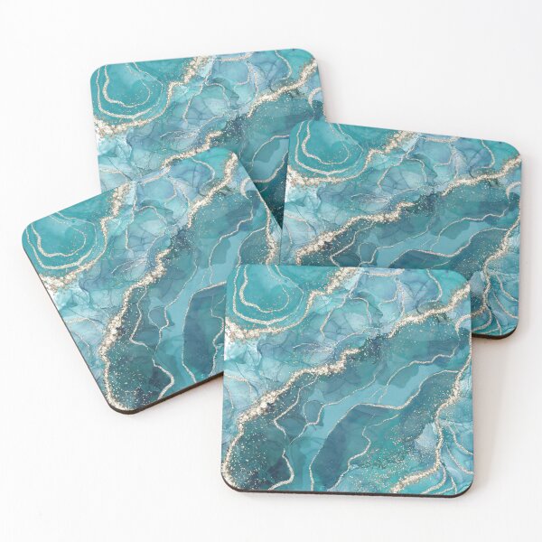 Item preview, Teal Faux Marble Landscape designed and sold by MysticMarble.