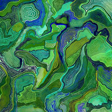 Artwork thumbnail, Green Topographic Abstract by thepinkwoobie