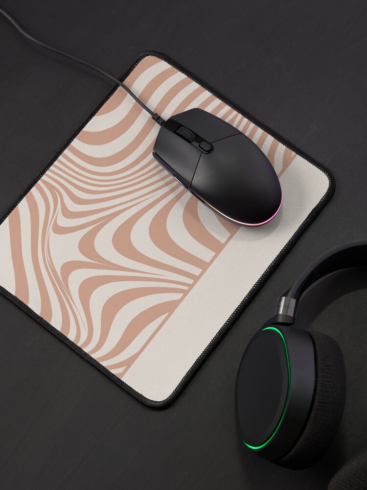 Alternate view of Pattern beige and white wavy Mouse Pad
