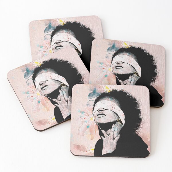 Item preview, blindfolded woman collection pink flower ink art Illustration Digital art designed and sold by s-flo-art.