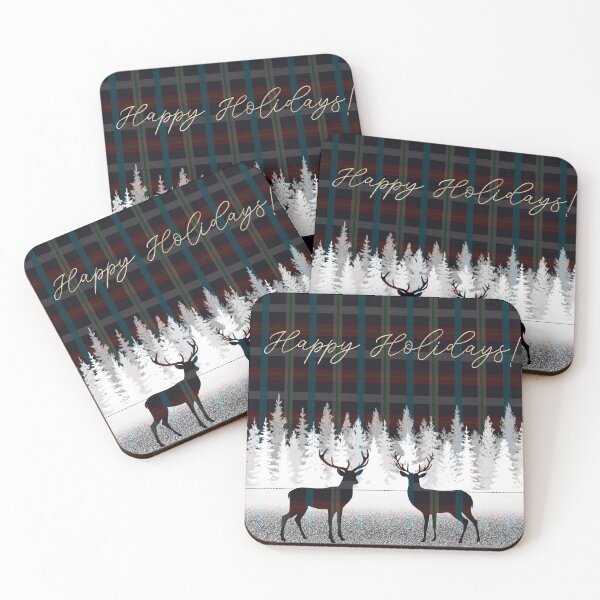 Item preview,  Deer Plaid Navy Happy Holidays designed and sold by Walker Colors.