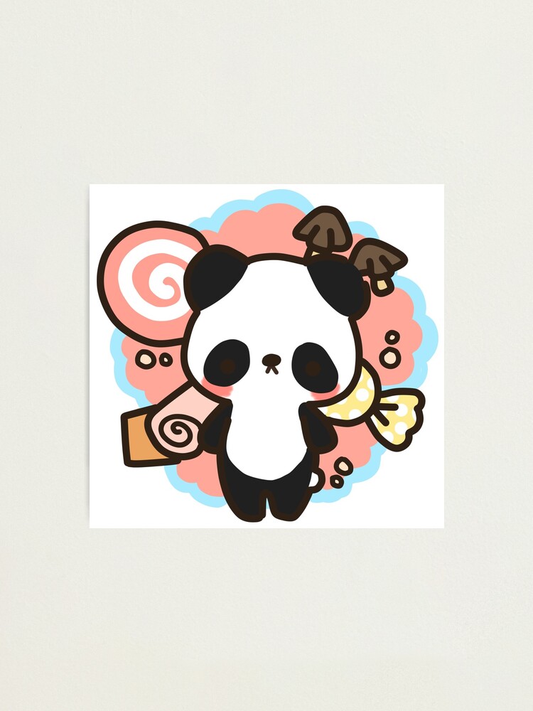 cute panda kawaii chibi | Photographic Print