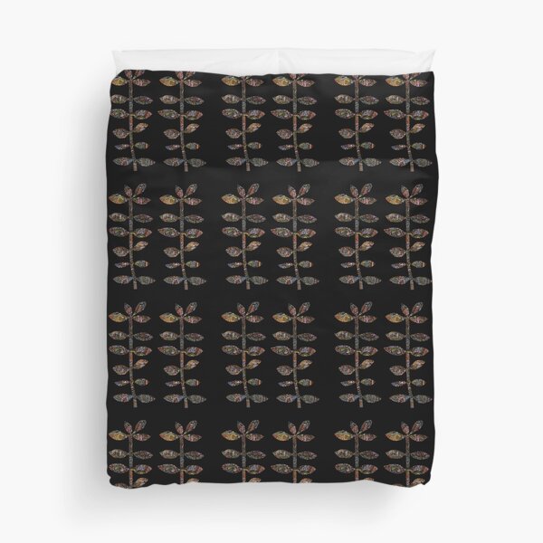 Item preview,  70s retro leaves black designed and sold by ZjalDesign.