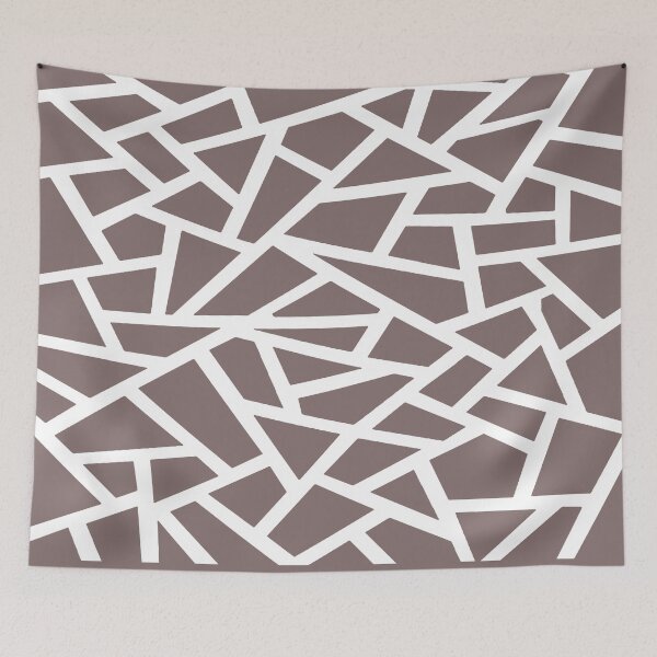 Item preview, Looking Shattered White Line Geometric Abstract designed and sold by taiche.