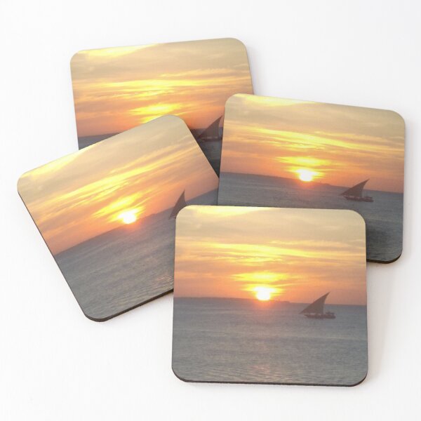 Item preview, African Dhow boat in sunset near Zanzibar designed and sold by Nosach  Design.