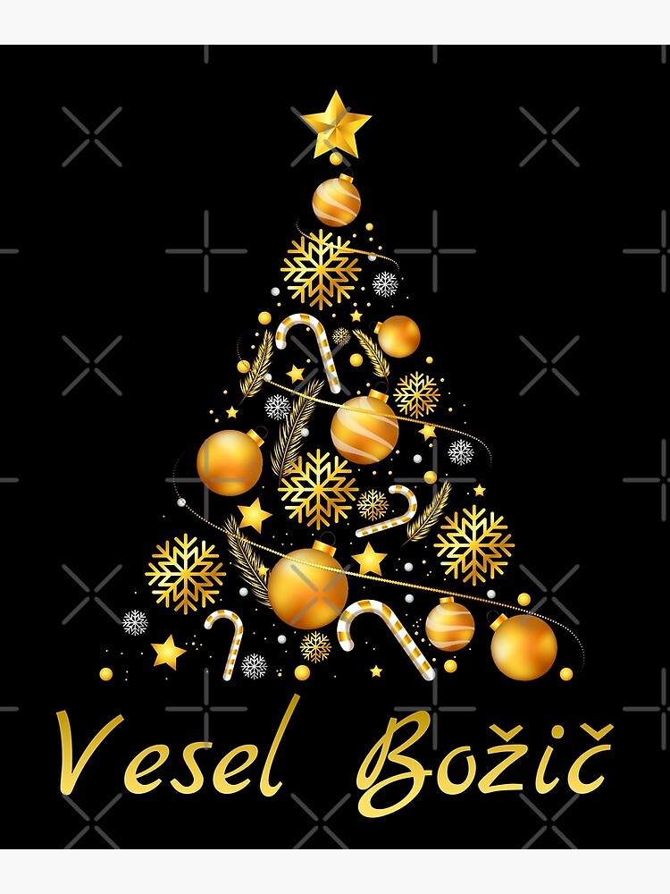 "Vesel Bozic Slovene Slovenia Merry Christmas Tree Slovenian" Greeting