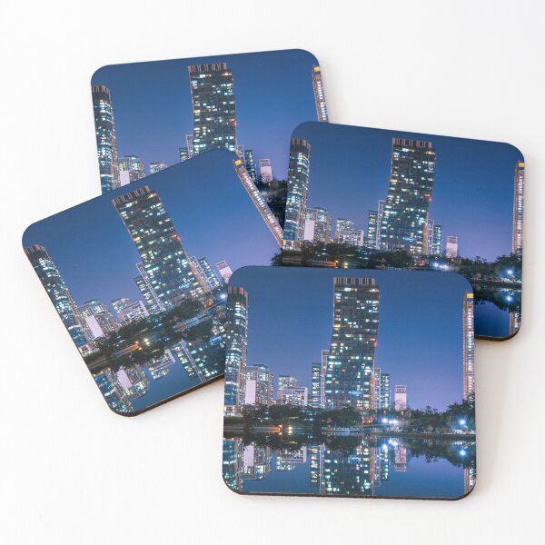 Item preview, Skyscrapers at night in Incheon Central Park designed and sold by WorldScenery.