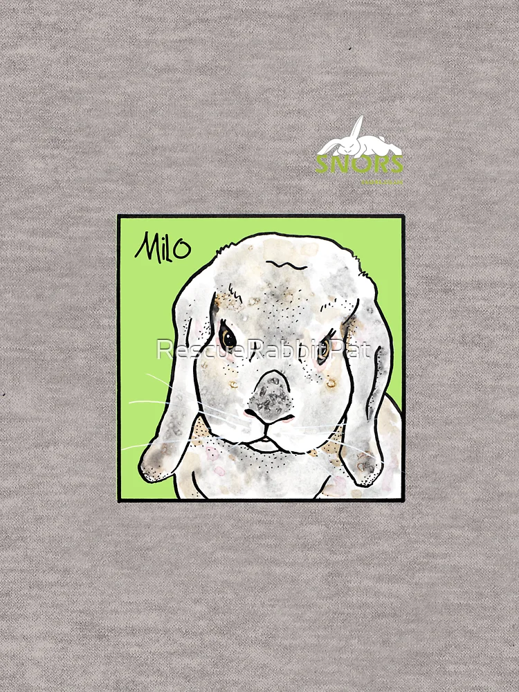 Aperçu 6 sur 6. Veste zippée à capuche avec l'œuvre Milo créée et vendue par RescueRabbitPat.