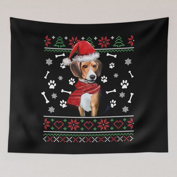Item preview, Ugly Sweater Christmas Beagle Santa Hat Pajama Xmas designed and sold by theshirtinator.