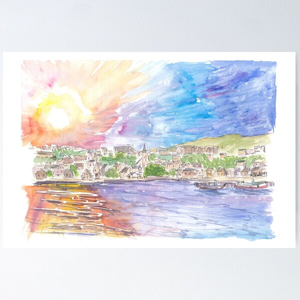 Item preview, Stromness Orkney Islands Astonishing Sun over Mainland designed and sold by artshop77.