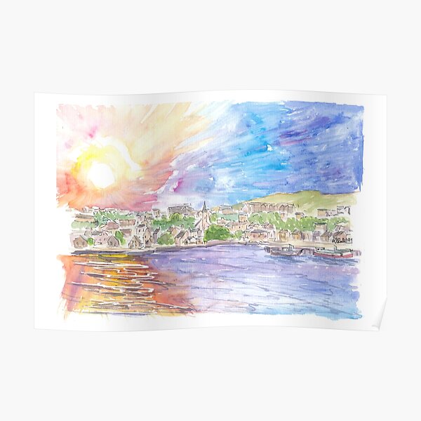 Stromness Orkney Islands Astonishing Sun over Mainland Poster