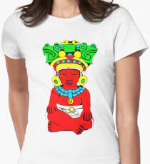 Sitting Indian Women's Fitted T-Shirt
