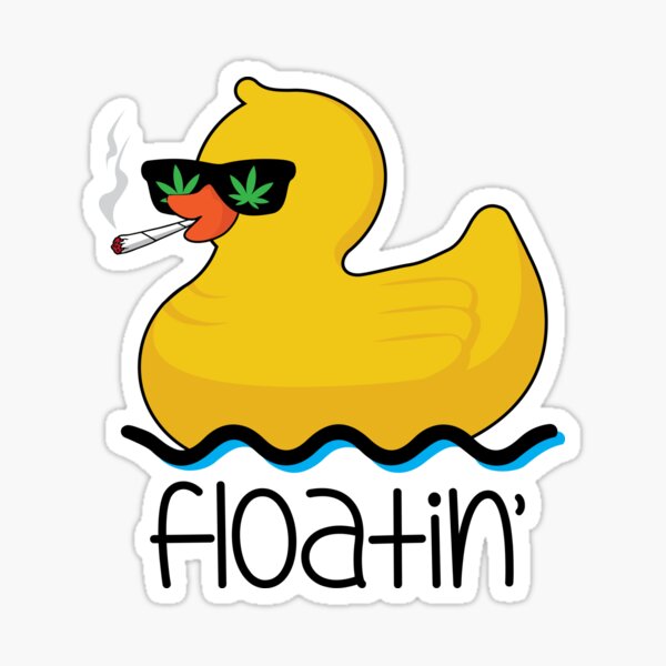 "Stoned Duck" Sticker for Sale by mightyshroomart | Redbubble