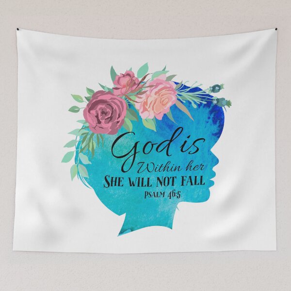 Item preview, Christian Quote - God is within her, she will not fall - Psalm 46 5 designed and sold by JacquelineLim.