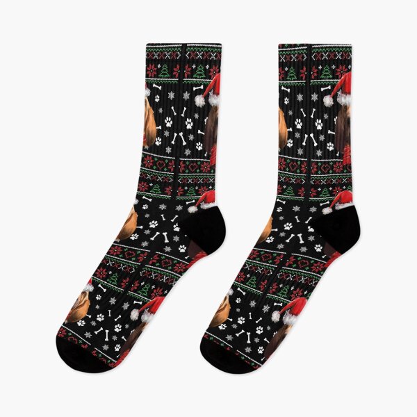 Artikelvorschau, Hässlicher Pullover Weihnachten Bluthund Weihnachtsmütze Pyjama Weihnachten entworfen und verkauft von theshirtinator.