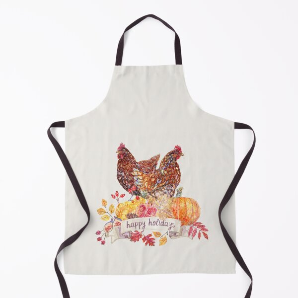 Item preview, Happy Holidays Red Hens with Fall Harvest Wreath designed and sold by becca-boyce.