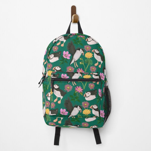 Item preview, Cute Green Puffin Flower Pattern designed and sold by Happy People Prints.