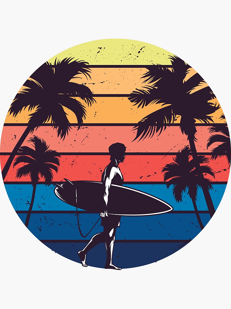 "Vintage Surf" Sticker for Sale by akimdesign Redbubble